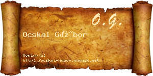 Ocskai Gábor névjegykártya